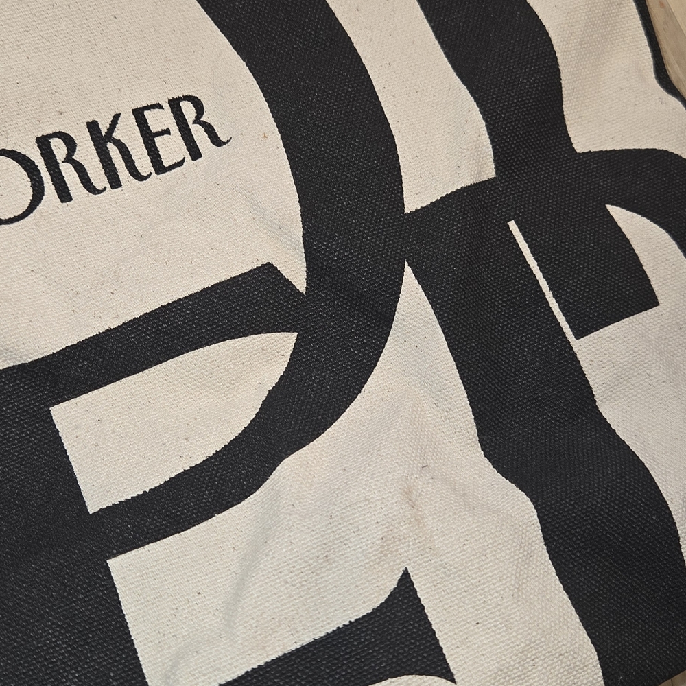The New Yorker Canvas Tote Bag With Black Lettering - Picture 4 of 4